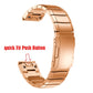 Rose gold steel watch band with push-button quick fit mechanism, 22mm.