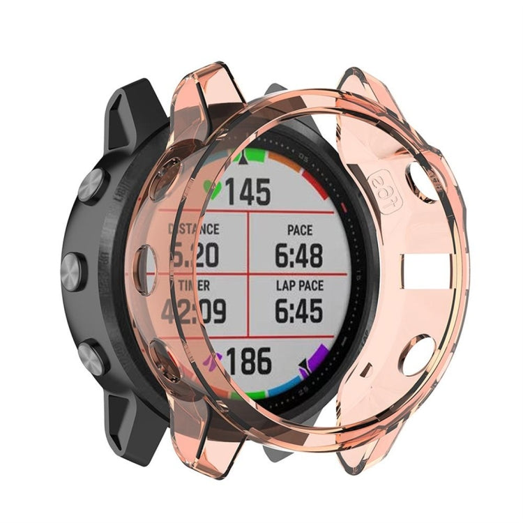 TPU half-coverage smartwatch protective case, rose gold clear front with black back