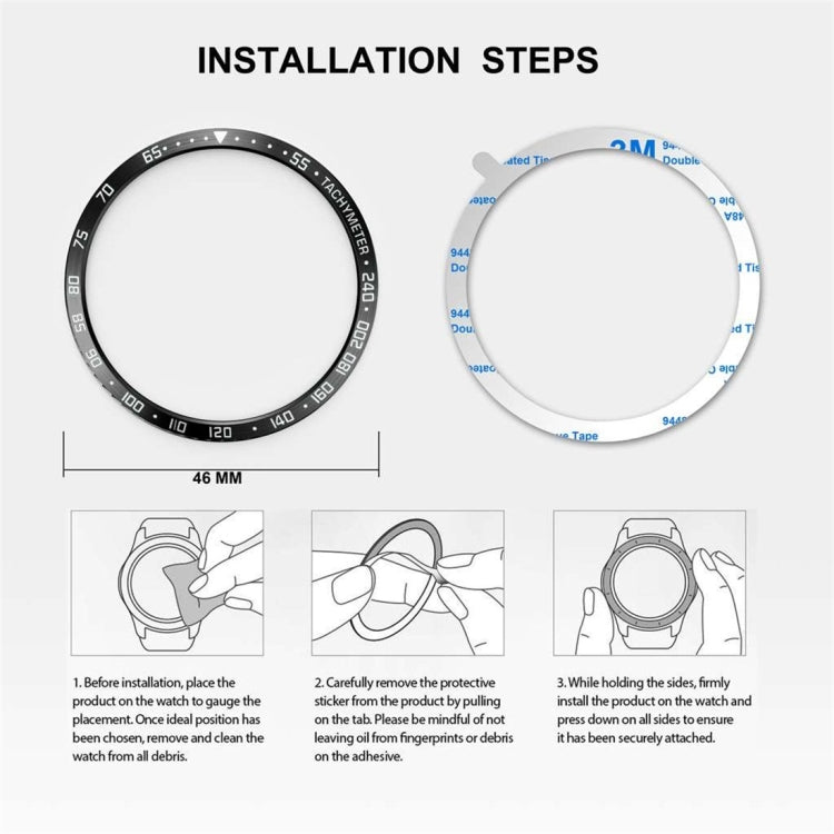 Protective frame installation templates: black ring outline and clear taped ring