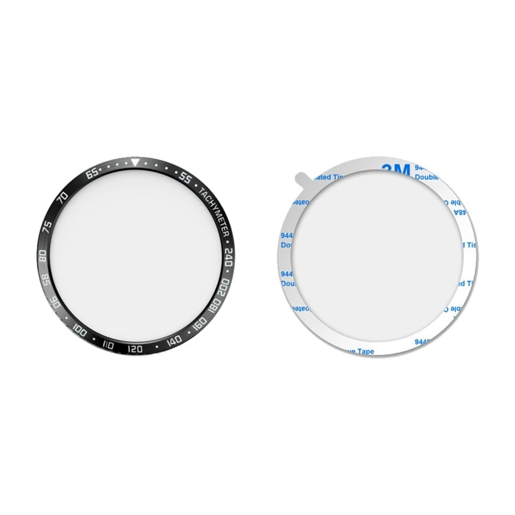 Two-piece steel protective bezel rings for Galaxy Watch 46mm, silver and clear fit