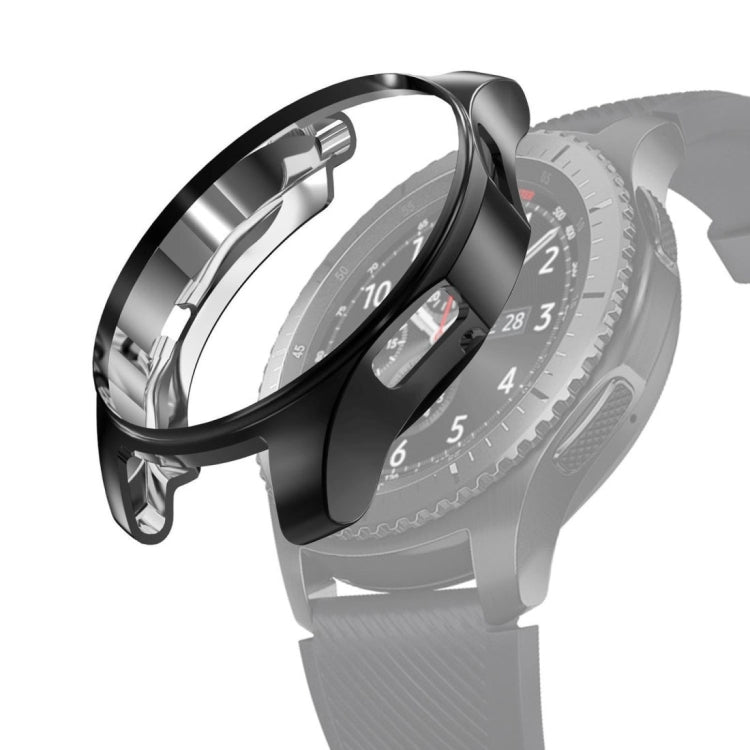 Black TPU shockproof watch case with raised bezel and access cutouts