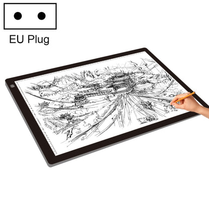 A2 LED acrylic copy board with architectural line drawing and pencil, EU plug