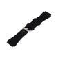 Black silicone watch band with metal buckle and ribbed texture for Gear S3