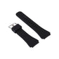 Black silicone watch band set, two strap pieces with metal buckles