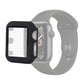 Black PC protective case with clear screen cover on gray Apple Watch band