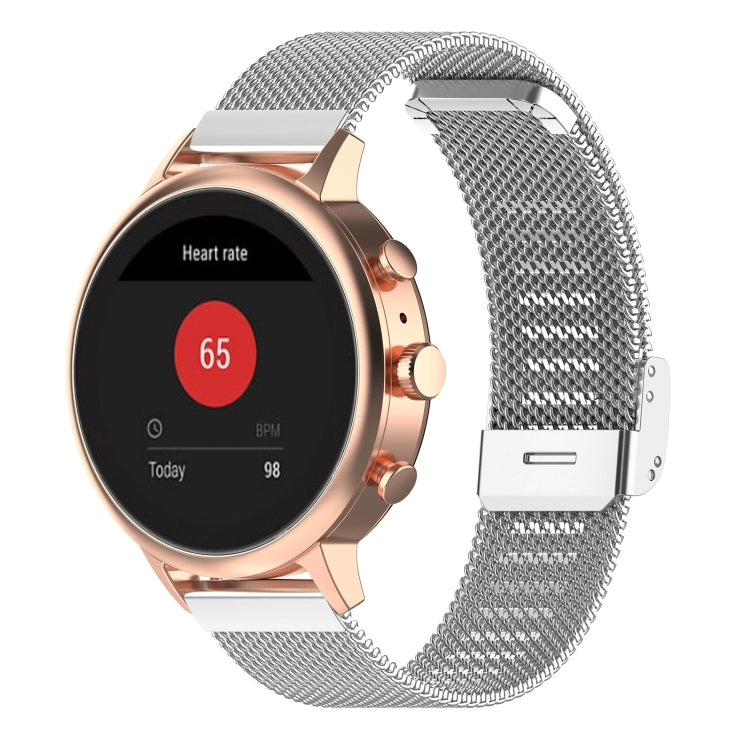 Silver metal mesh wrist strap watch band for smart watch