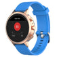 18mm textured silicone smartwatch wrist band in blue with rose-gold case and clasp