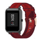 Red 20mm stripe weave nylon watch band with adjustable rose-gold buckle