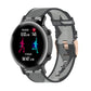 Nylon watch band with grey stripe weave, metal buckle and adapter connectors