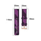 Purple nylon watch band size diagram with buckle and woven strap pattern