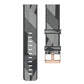 Grey 22mm stripe weave nylon watch band with buckle and pin adjustment holes