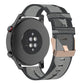 Grey 22mm stripe weave nylon watch band with metal buckle and watch strap keeper