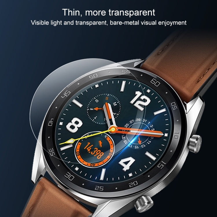 Thin tempered glass screen protector film for smartwatch, transparent curved fit