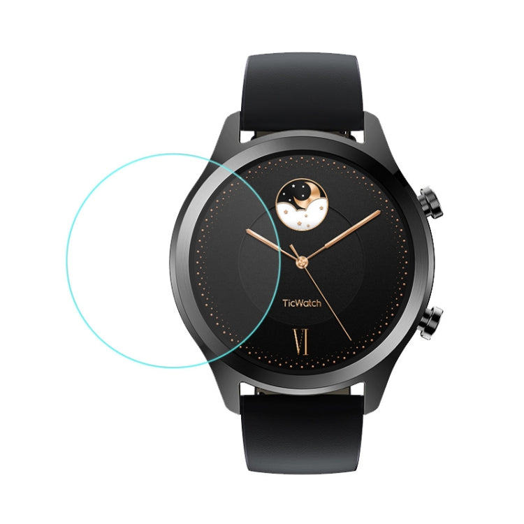 Tempered glass film for smartwatch display, clear 2.5D curved overlay on watch face