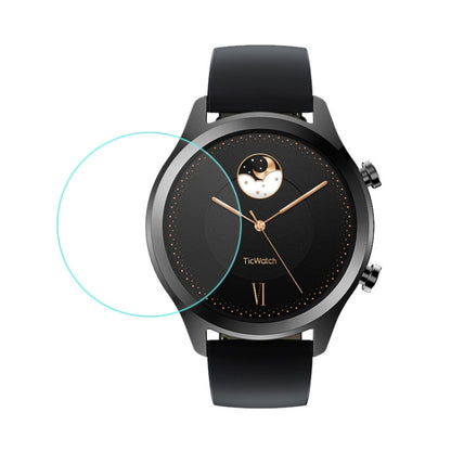 Tempered glass film for smartwatch display, clear 2.5D curved overlay on watch face