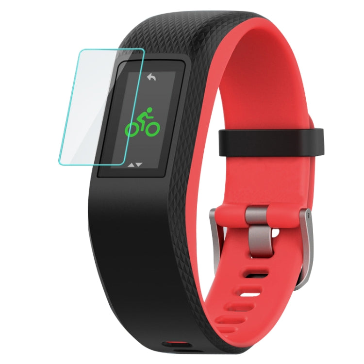 Tempered glass screen protector film on smartwatch display with rounded 2.5D edges