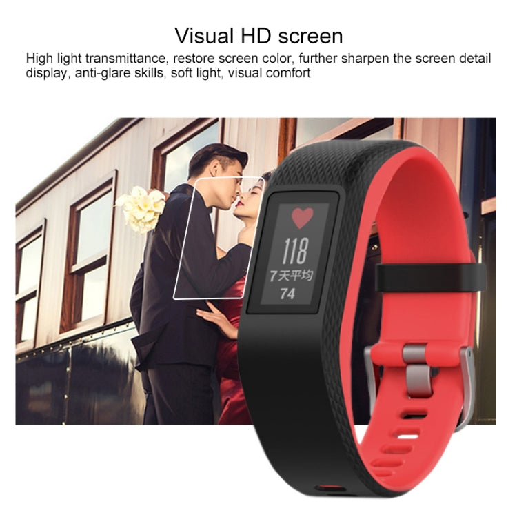 Tempered glass screen protector film on smartwatch face with clear, sharp display