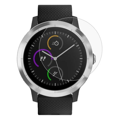 Round smartwatch tempered glass screen protector film, clear with 2.5D rounded edges