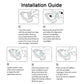 Screen protector installation guide with cleaning, alignment, and bubble-smoothing steps