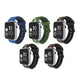 Camouflage silicone watch bands set with blue, green, and orange styles for 38mm