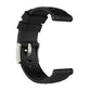 Silicone watch band in black, curved fit with metal clasp and punched holes for SUUNTO Sport Baro