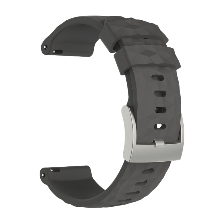 Silicone watch band in grey with textured pattern and metal clasp for SUUNTO Sport Baro