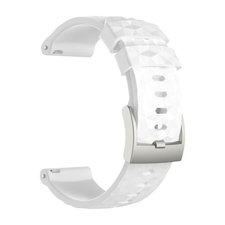 Silicone watch band in white with textured pattern and metal clasp for SUUNTO Sport Baro