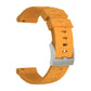 Silicone watch band in yellow-orange with textured pattern and metal clasp for SUUNTO Sport Baro