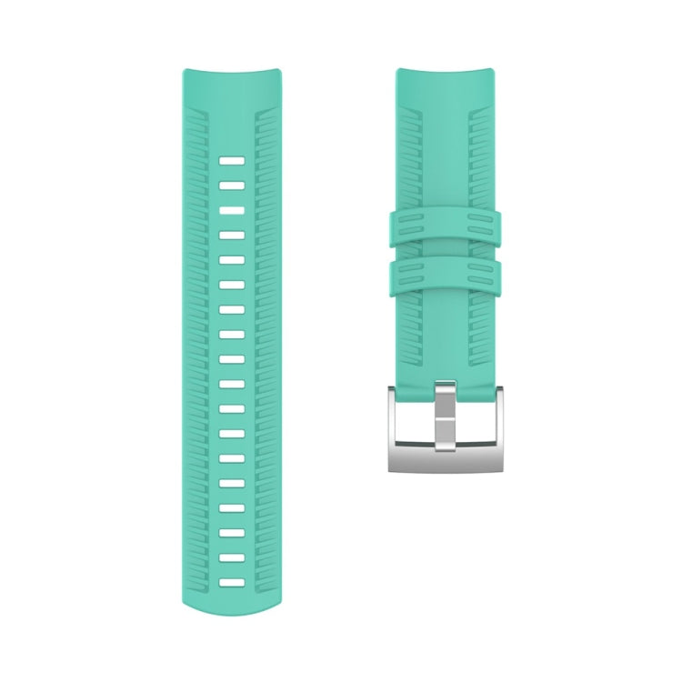 Silicone watch band for SUUNTO 9 in mint green, two-piece strap with metal buckle