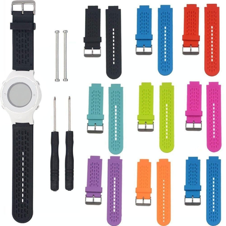 Assorted silicone sport watch bands in multiple colors with metal buckles.