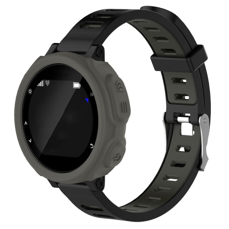 Grey silicone watch protective case with cutouts and strap loops