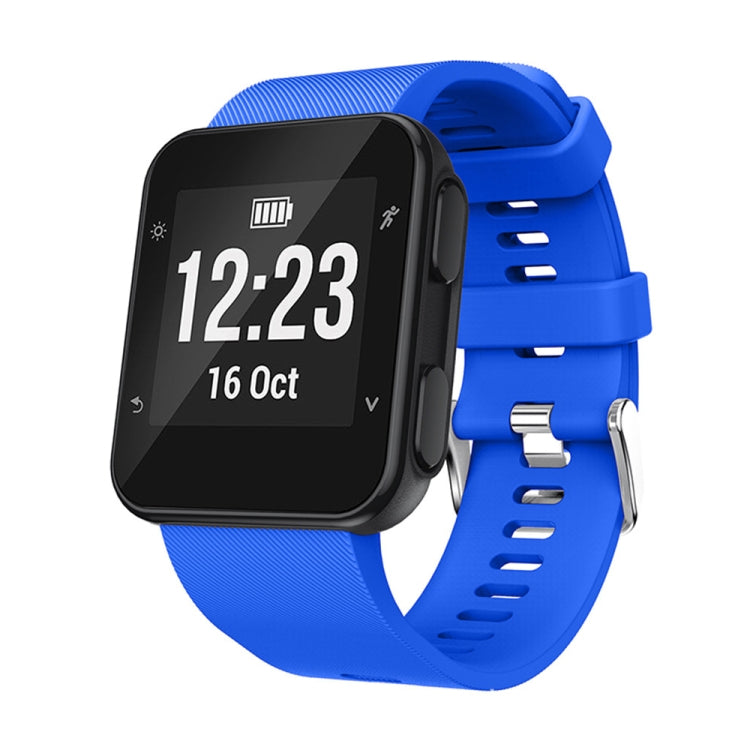 Silicone sport watch band for Garmin Forerunner 35 with bright blue strap and watch