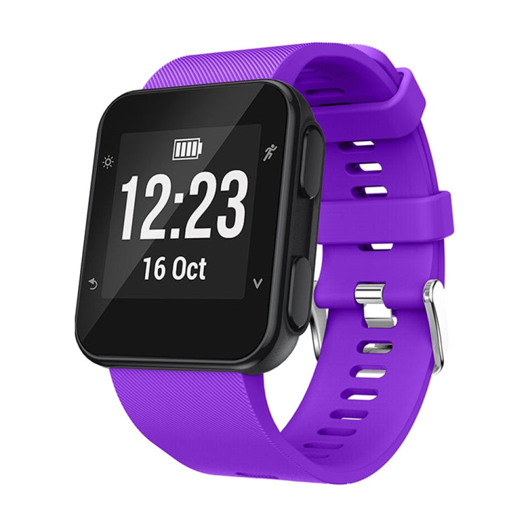 Silicone sport watch band with purple strap for Garmin Forerunner 35
