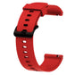 Red silicone sport watch band with perforated strap and pin buckle, 20mm