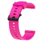 Bright pink silicone sport watch band with perforated strap and pin buckle, 20mm