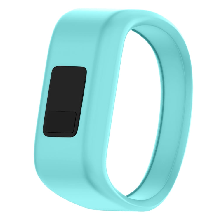 Mint teal silicone sport watch band with rectangular connector window