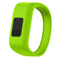 Lime green silicone sport watch band with rectangular connector window