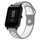 Double-color silicone sport watch band, light gray with white perforated strap and buckle