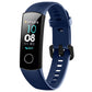 Navy blue silicone watch band with textured strap and adjustable buckle for fitness tracker