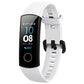 White silicone watch band with textured strap and adjustable buckle for fitness tracker