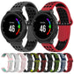 Silicone sport watch band set with multi-color perforated straps and black cases