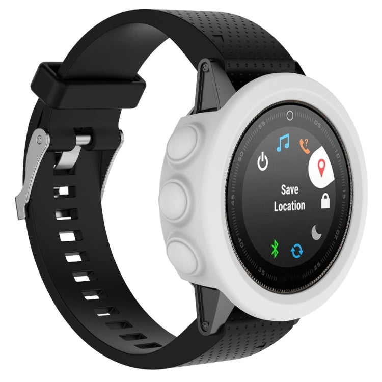 White silicone watch protective case for Garmin Fenix 5, full cover