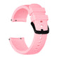 Silicone watch band with crazy horse texture, light pink, 20mm, with buckle clasp.