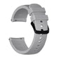 Silicone watch band with crazy horse texture, light gray, 20mm, with buckle clasp.