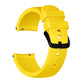 Silicone watch band with crazy horse texture, yellow, 20mm, with buckle clasp.