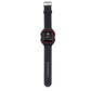 Black perforated watch band with silver buckle and smartwatch clasp