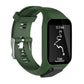 Dark green silicone sport watch band with perforated strap and side adjustment holes