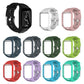 Assorted silicone sport watch bands in various colors, shown as multiple bands