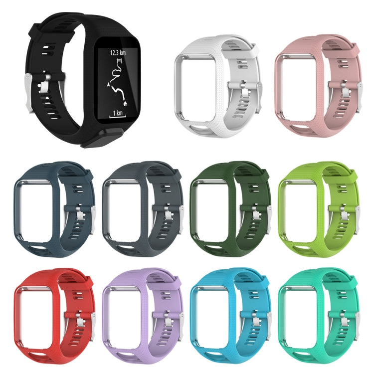 Assorted silicone sport watch bands in various colors, shown as multiple bands