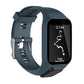 Slate blue silicone sport watch band with perforated strap and clasp